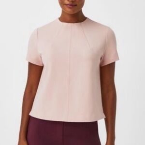Women’s NWT SPANX Pale Pink “the perfect funnel top” Short Sleeve Shirt Size M